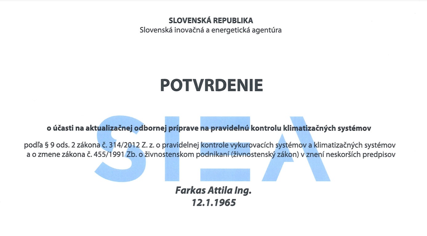 SIEA Kontrola klimatizačných systémov